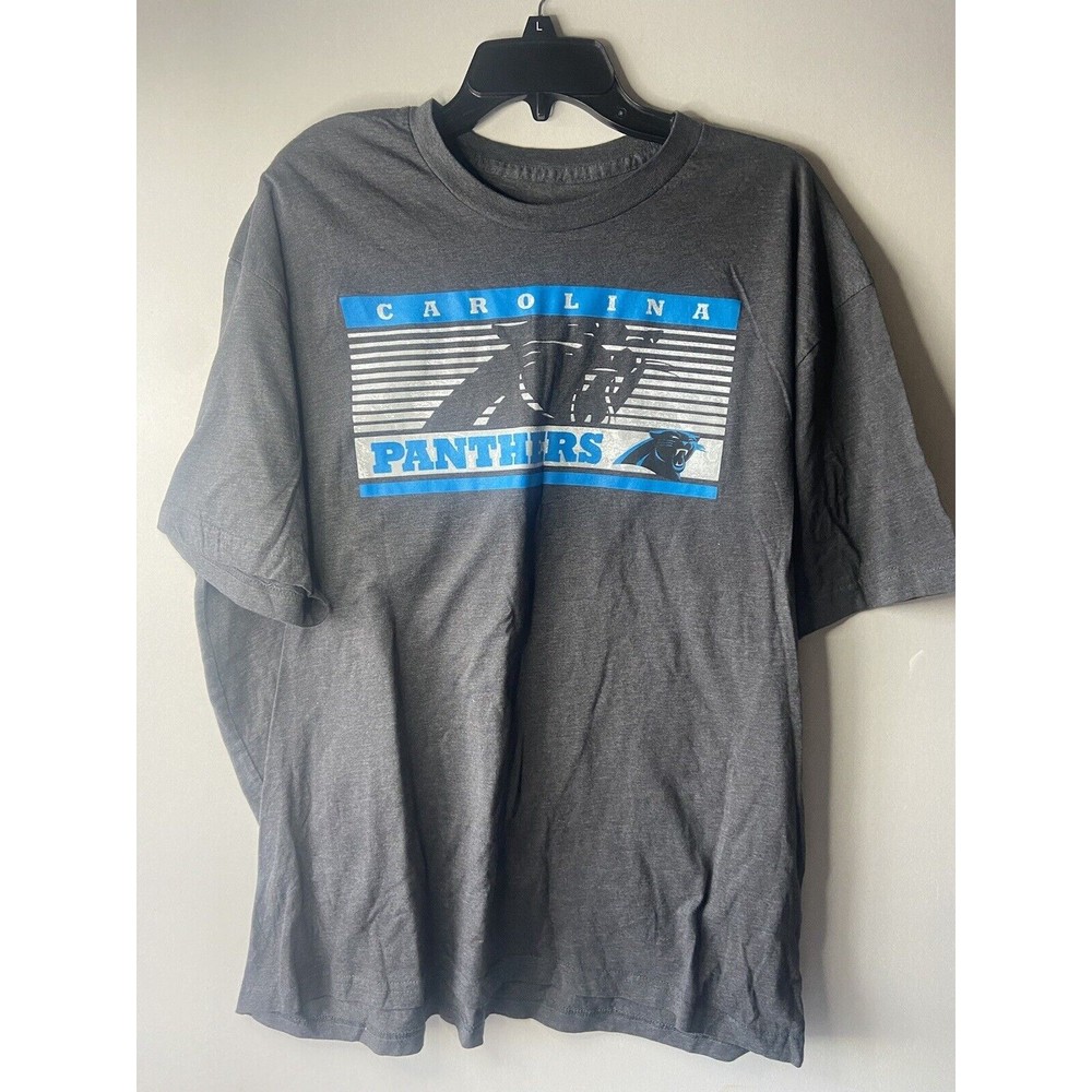 NFL Team Apparel Ring Spun Soft Carolina Panthers Size 2XL T-Shirt Gray Grey